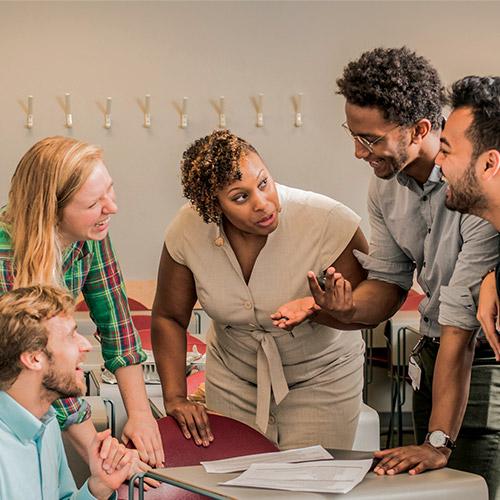 Image of students and educators collaborating