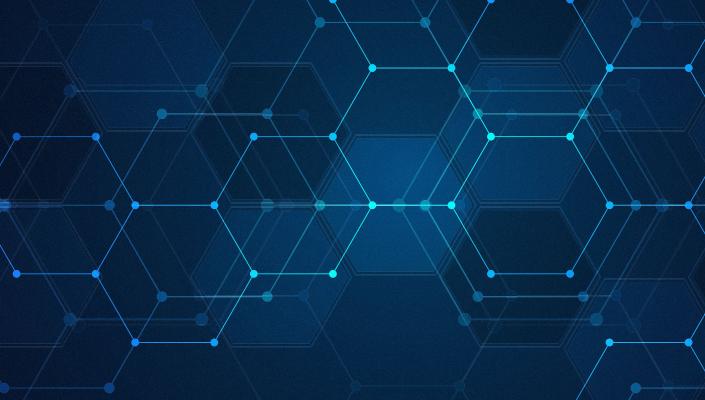 hexagonal blue background pattern