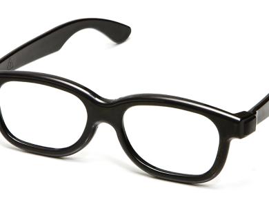 a pair of black-framed eyeglasses